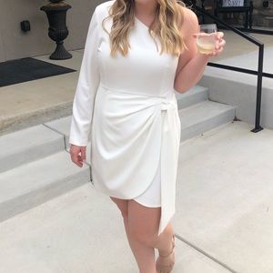 Gianni Bini Valerie One Shoulder Tie Side Mini Dress Size 12